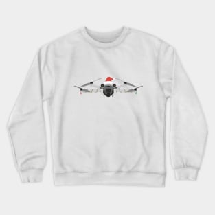 Festive DJI Mini 3 Pro Santa hat with garland Crewneck Sweatshirt